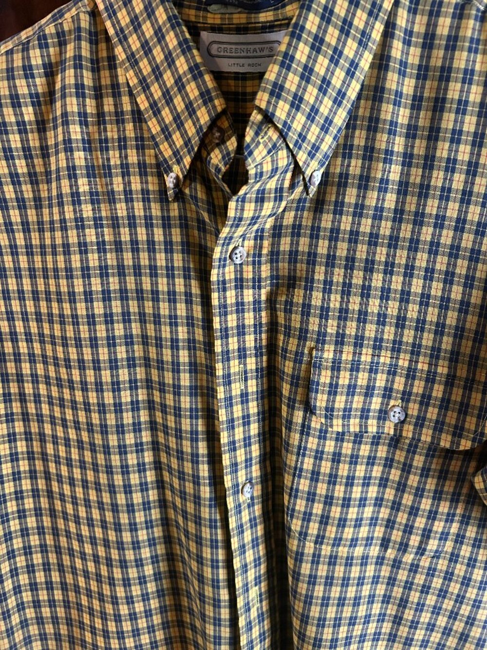 Vintage Greenhaws Little Rock Men's Plaid Shirt Size L Preowned Great shape